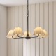 Endon-125430 - Sylvie - Matt Black 5 Light Centre Fitting with Vintage White Cotton