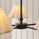 Endon-125430 - Sylvie - Matt Black 5 Light Centre Fitting with Vintage White Cotton
