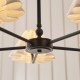 Endon-125430 - Sylvie - Matt Black 5 Light Centre Fitting with Vintage White Cotton