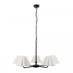 Sylvie - Matt Black 5 Light Centre Fitting with Vintage White Cotton
