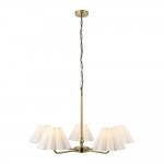 Sylvie - Antique Brass 5 Light Centre Fitting with Vintage White Cotton