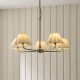 Endon-125431 - Sylvie - Antique Brass 5 Light Centre Fitting with Vintage White Cotton