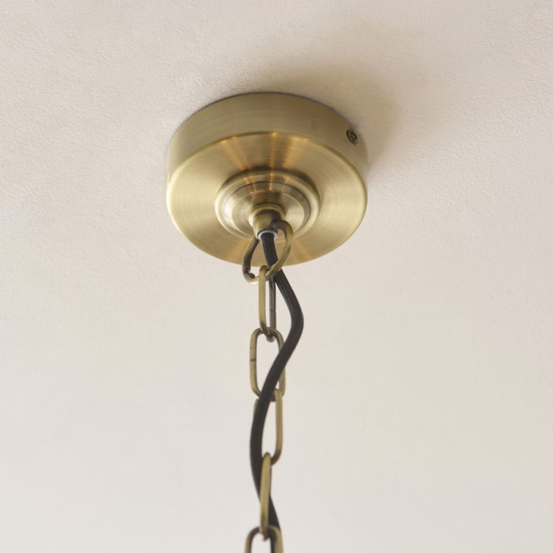 Endon-125431 - Sylvie - Antique Brass 5 Light Centre Fitting with Vintage White Cotton
