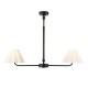 Endon-125432 - Sylvie - Matt Black 2 Light over Island Fitting with Vintage White Cotton