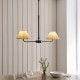 Endon-125432 - Sylvie - Matt Black 2 Light over Island Fitting with Vintage White Cotton