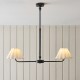 Endon-125432 - Sylvie - Matt Black 2 Light over Island Fitting with Vintage White Cotton