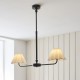 Endon-125432 - Sylvie - Matt Black 2 Light over Island Fitting with Vintage White Cotton