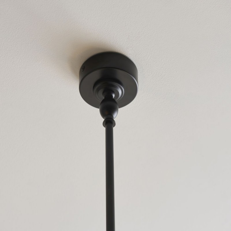 Endon-125432 - Sylvie - Matt Black 2 Light over Island Fitting with Vintage White Cotton