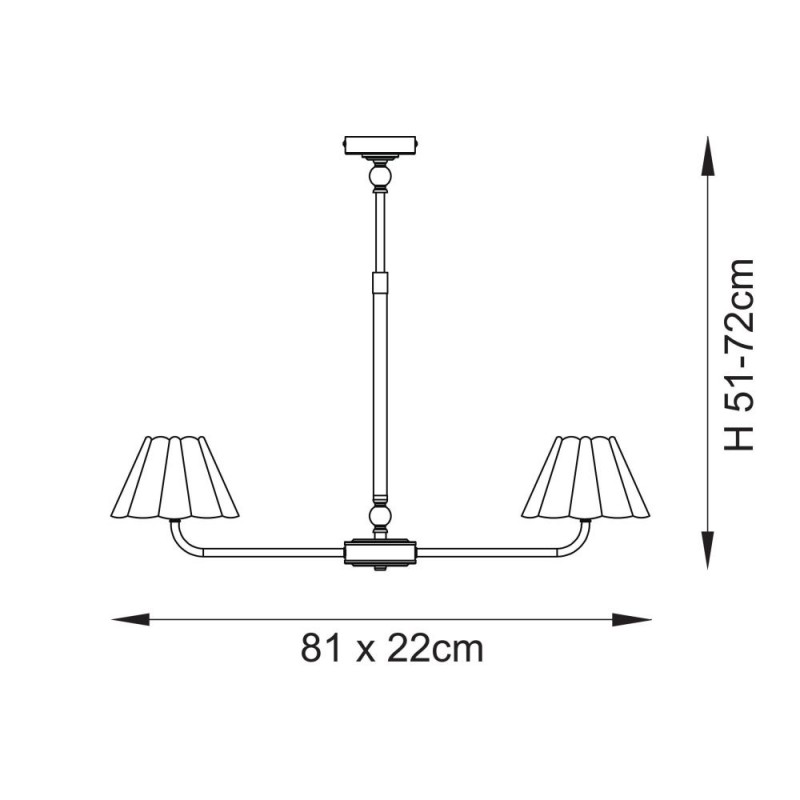 Endon-125432 - Sylvie - Matt Black 2 Light over Island Fitting with Vintage White Cotton