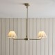 Endon-125433 - Sylvie - Antique Brass 2 Light over Island Fitting with Vintage White Cotton