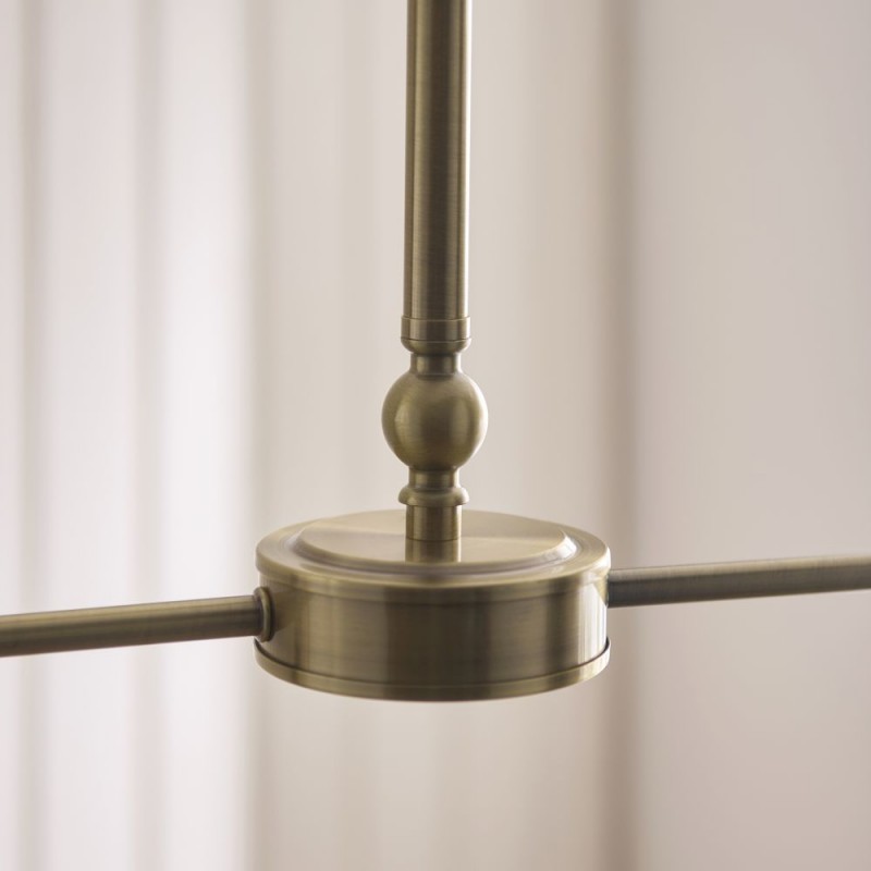 Endon-125433 - Sylvie - Antique Brass 2 Light over Island Fitting with Vintage White Cotton