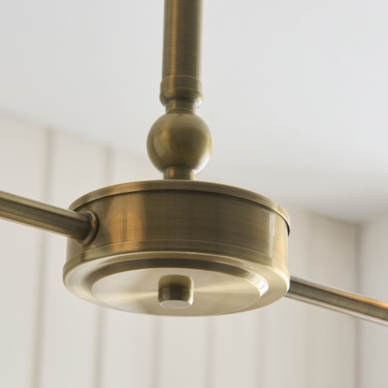 Endon-125433 - Sylvie - Antique Brass 2 Light over Island Fitting with Vintage White Cotton