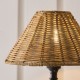 Endon-125439 - Jericho - Matt Black Wall Lamp with Brown Rattan