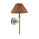 Endon-125440 - Jericho - Antique Brass Wall Lamp with Brown Rattan