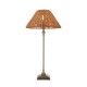 Endon-125442 - Jericho - Antique Brass Table Lamp with Brown Rattan
