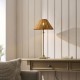 Endon-125442 - Jericho - Antique Brass Table Lamp with Brown Rattan