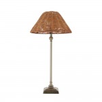 Jericho - Antique Brass Table Lamp with Brown Rattan