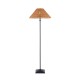 Endon-125443 - Jericho - Matt Black Floor Lamp with Brown Rattan