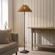 Endon-125443 - Jericho - Matt Black Floor Lamp with Brown Rattan