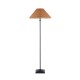 Endon-125443 - Jericho - Matt Black Floor Lamp with Brown Rattan