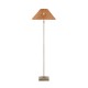 Endon-125444 - Jericho - Antique Brass Floor Lamp with Brown Rattan