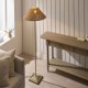 Endon-125444 - Jericho - Antique Brass Floor Lamp with Brown Rattan