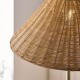 Endon-125444 - Jericho - Antique Brass Floor Lamp with Brown Rattan