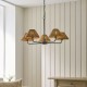 Endon-125445 - Jericho - Matt Black 5 Light Centre Fitting with Brown Rattan