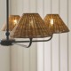 Endon-125445 - Jericho - Matt Black 5 Light Centre Fitting with Brown Rattan