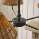 Endon-125445 - Jericho - Matt Black 5 Light Centre Fitting with Brown Rattan