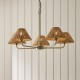 Endon-125446 - Jericho - Antique Brass 5 Light Centre Fitting with Brown Rattan