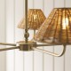 Endon-125446 - Jericho - Antique Brass 5 Light Centre Fitting with Brown Rattan