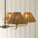 Endon-125446 - Jericho - Antique Brass 5 Light Centre Fitting with Brown Rattan