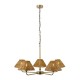 Endon-125446 - Jericho - Antique Brass 5 Light Centre Fitting with Brown Rattan
