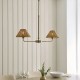Endon-125448 - Jericho - Antique Brass 2 Light over Island Fitting with Brown Rattan