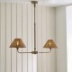 Endon-125448 - Jericho - Antique Brass 2 Light over Island Fitting with Brown Rattan