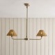 Endon-125448 - Jericho - Antique Brass 2 Light over Island Fitting with Brown Rattan