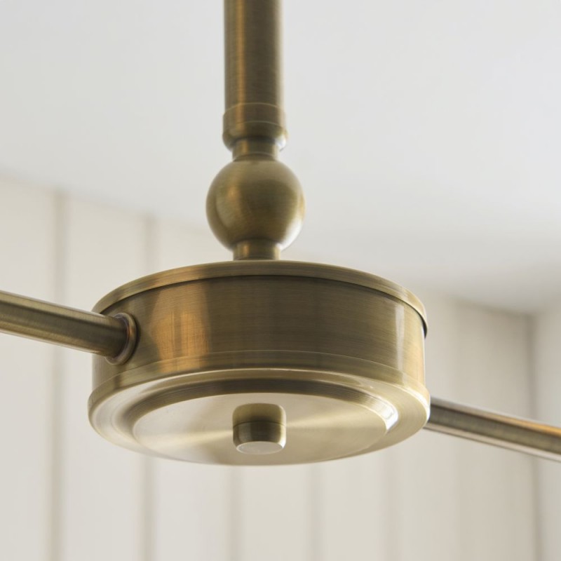 Endon-125448 - Jericho - Antique Brass 2 Light over Island Fitting with Brown Rattan