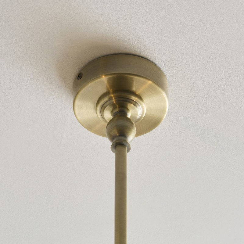 Endon-125448 - Jericho - Antique Brass 2 Light over Island Fitting with Brown Rattan