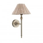 Jericho - Antique Brass Wall Lamp with Natural Rattan