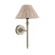 Endon-125450 - Jericho - Antique Brass Wall Lamp with Natural Rattan