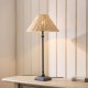 Endon-125451 - Jericho - Matt Black Table Lamp with Natural Rattan