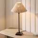 Endon-125451 - Jericho - Matt Black Table Lamp with Natural Rattan