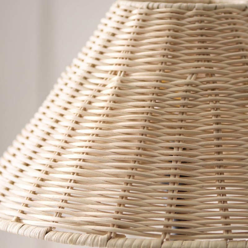 Endon-125451 - Jericho - Matt Black Table Lamp with Natural Rattan