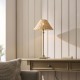 Endon-125452 - Jericho - Antique Brass Table Lamp with Natural Rattan