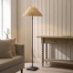 Endon-125453 - Jericho - Matt Black Floor Lamp with Natural Rattan