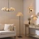 Endon-125453 - Jericho - Matt Black Floor Lamp with Natural Rattan