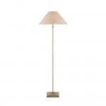 Jericho - Antique Brass Floor Lamp with Natural Rattan
