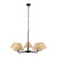 Endon-125455 - Jericho - Matt Black 5 Light Centre Fitting with Natural Rattan