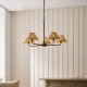 Endon-125455 - Jericho - Matt Black 5 Light Centre Fitting with Natural Rattan